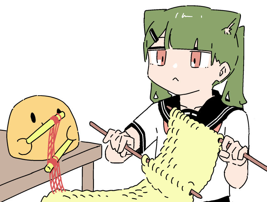 animal_ears, animated, animated_gif, cat_ears, cat_girl, expressionless, green_hair, highres
