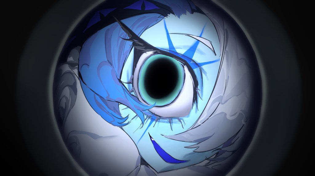 animification, blue_eyes, blue_skin, colored_skin, cookie_run, cookie_run:_kingdom, eyepatch, hair_between_eyes