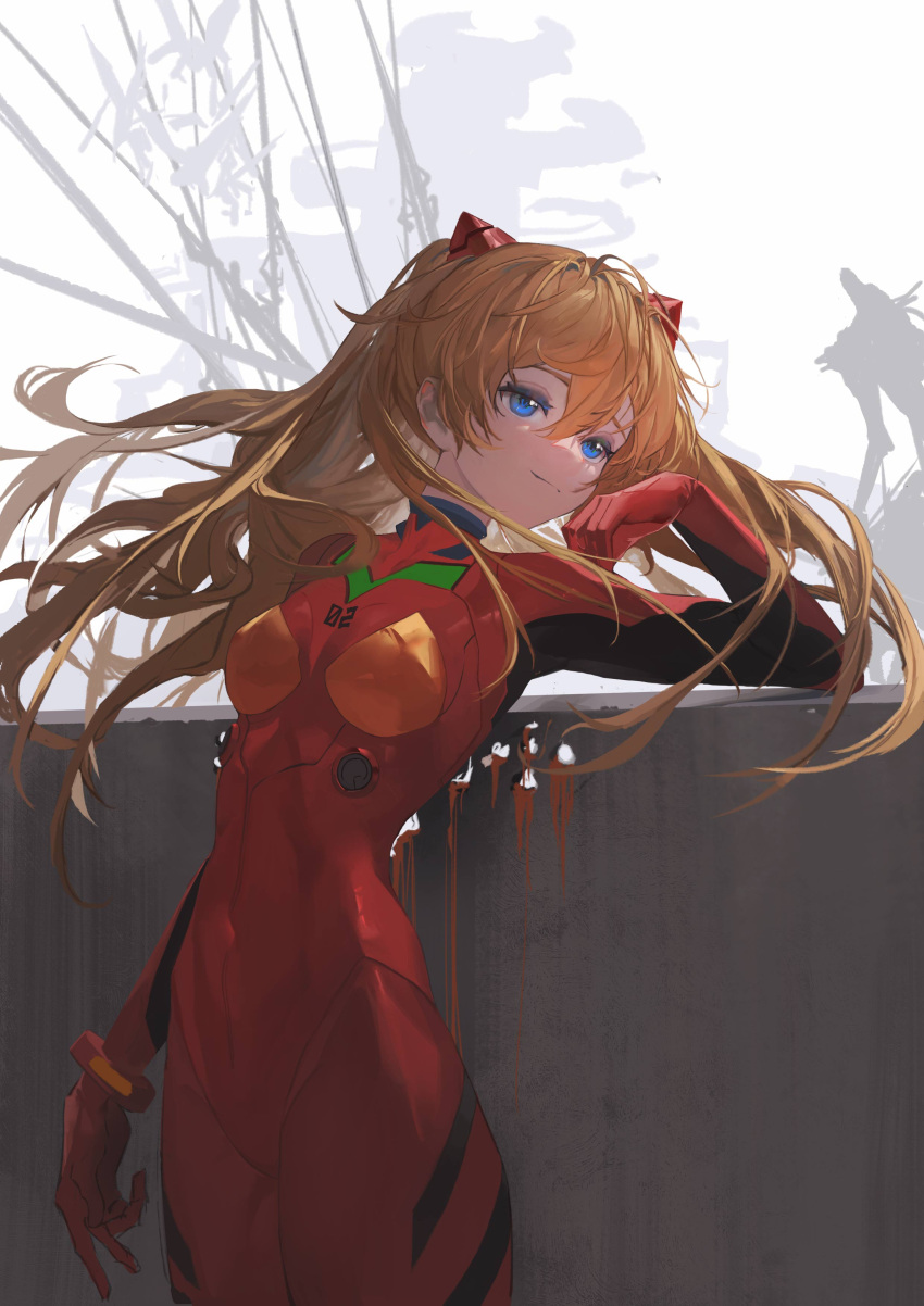 absurdres, blue_eyes, bodysuit, breasts, highres, long_hair, looking_at_viewer, mecha_pilot_suit