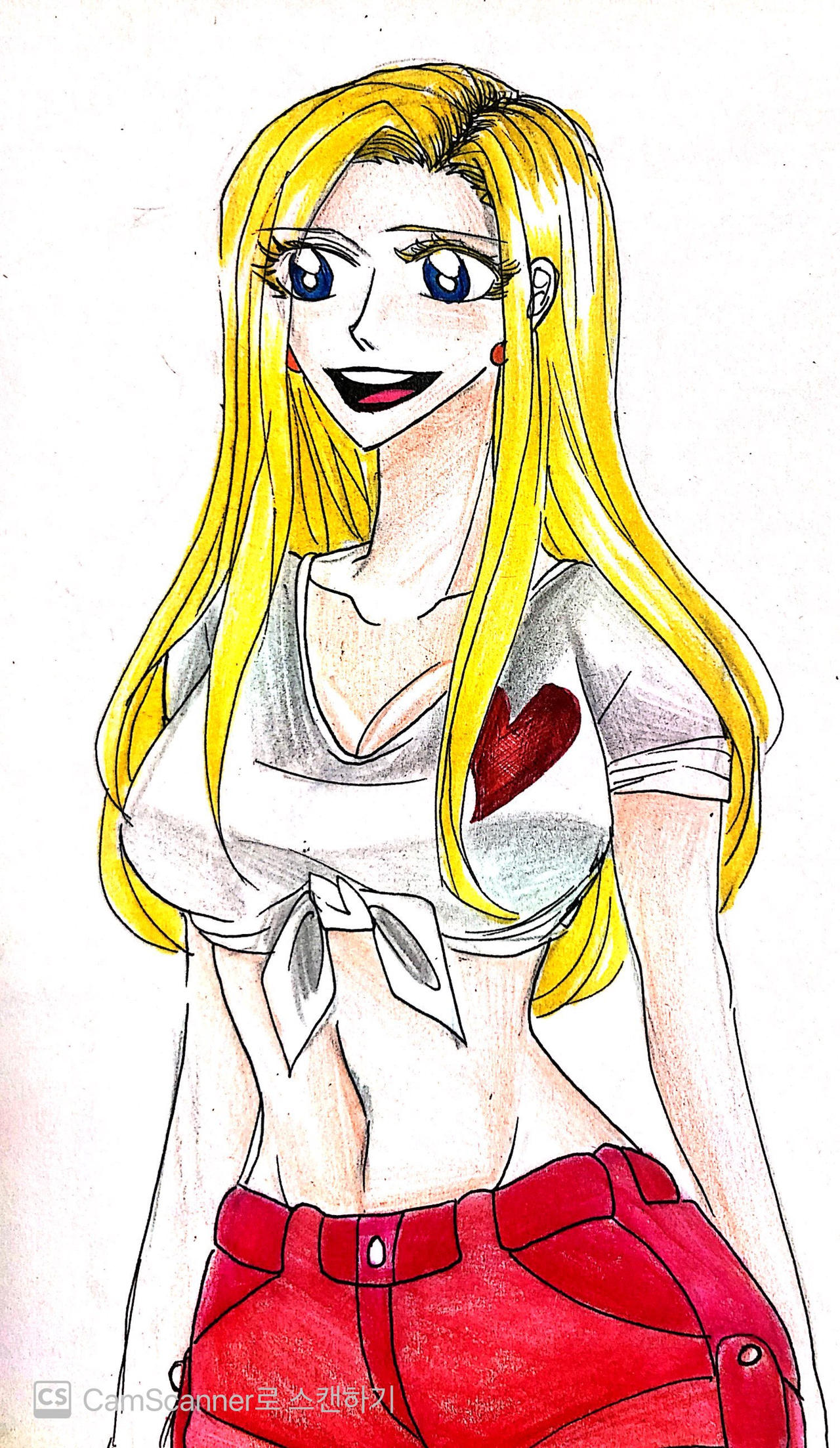 1girl, blonde, blonde_hair, blue_eyes, cartoon_network, colored_pencil_(medium), deviantart, ed_edd_n_eddy