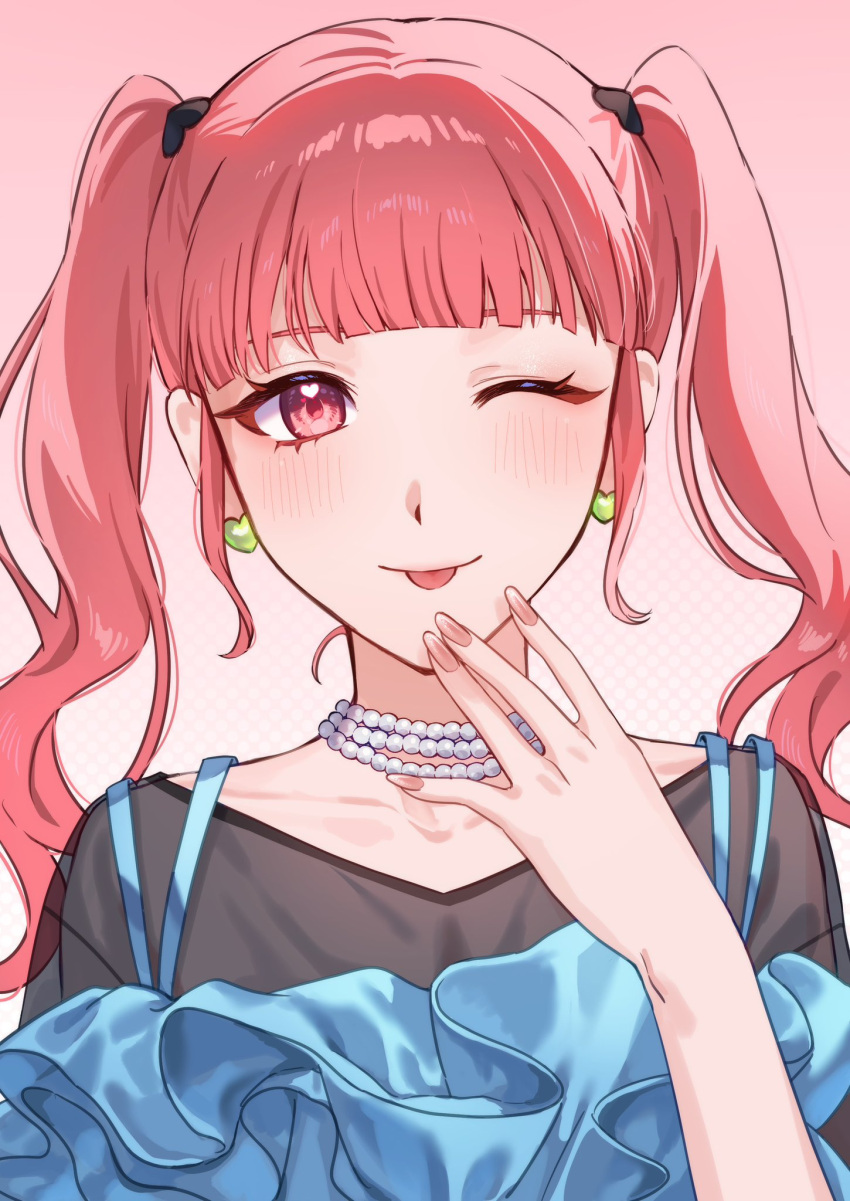 1girl, black_shirt, blue_dress, blush, dress, earrings, fire_emblem, fire_emblem:_three_houses