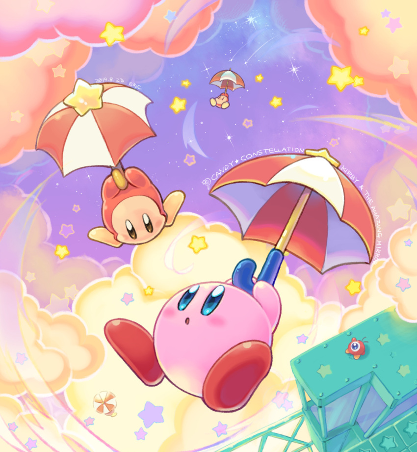 blush_stickers, copyright_name, eric_flay, highres, holding, holding_umbrella, in-universe_location, kirby
