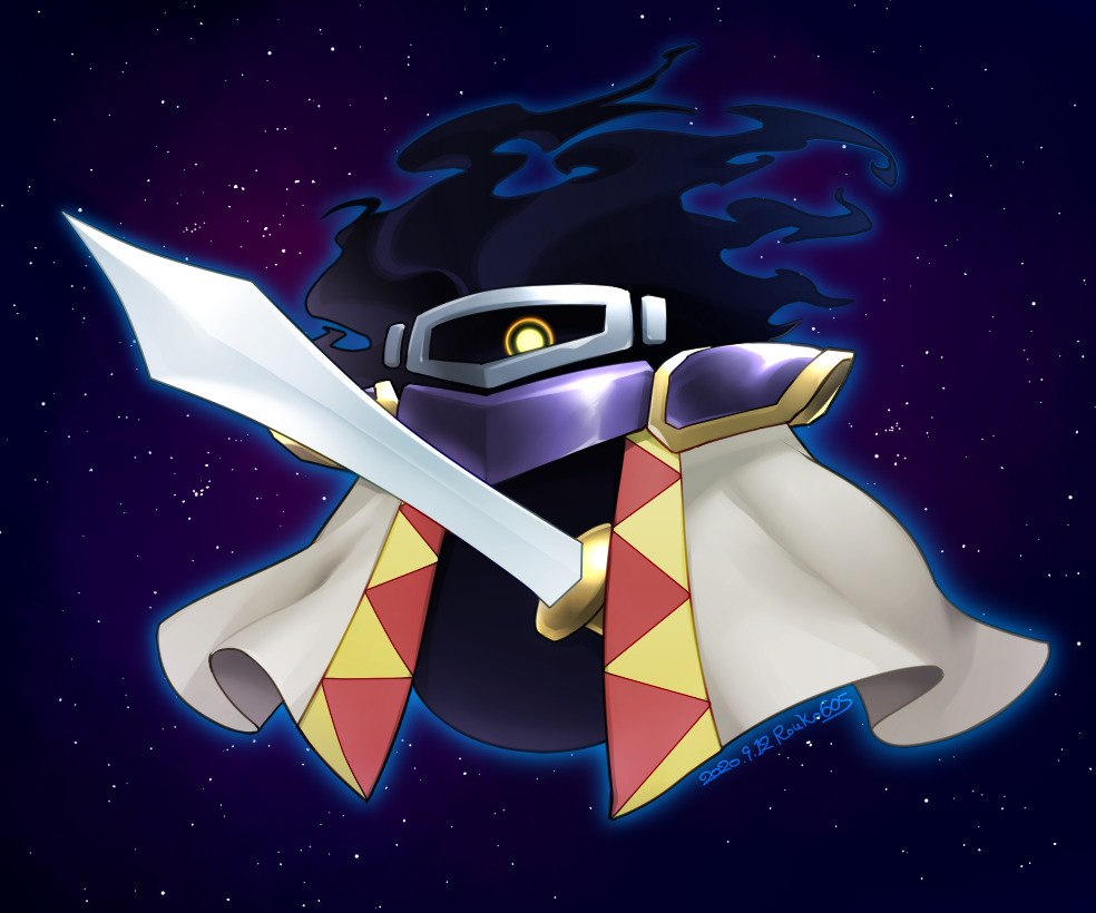 1other, armor, dark_matter_(kirby), dark_matter_blade, kirby's_dream_land_2, kirby_(series), looking_at_viewer, no_humans