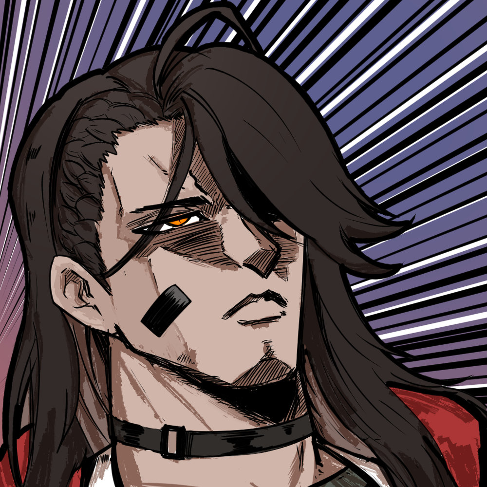 1girl, araki_hirohiko_(style), artist_request, brown_hair, chinese_commentary, dark-skinned_female, dark_skin, girls'_frontline_neural_cloud
