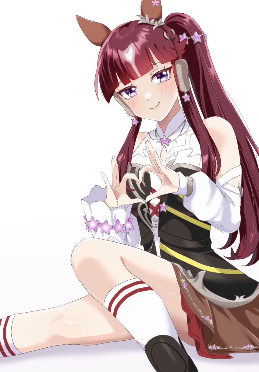 1girl, absurdres, animal_ears, breasts, brown_hair, closed_mouth, commentary_request, detached_sleeves