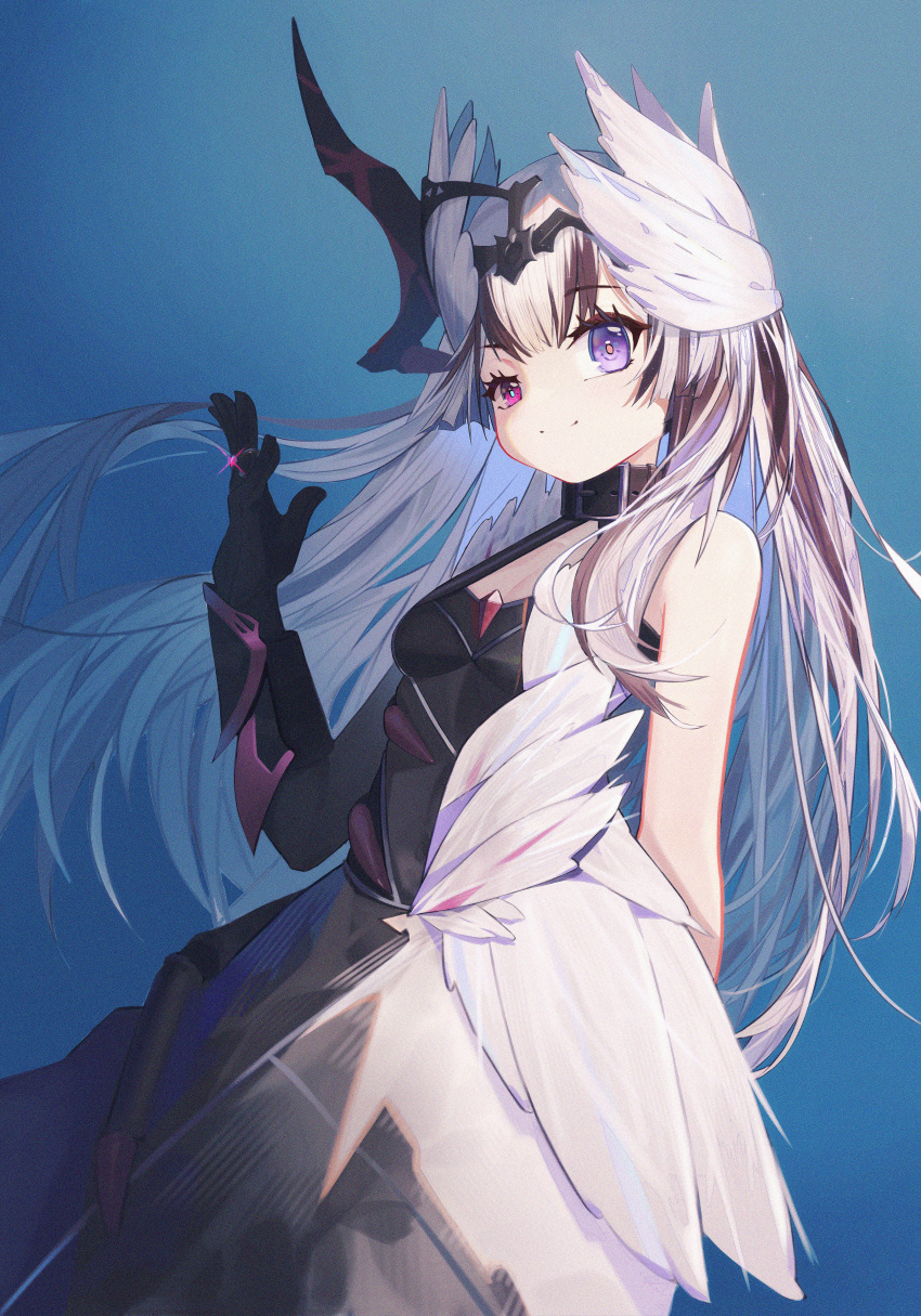 1girl, absurdres, alwaysissac, black_choker, black_hair, choker, dark_persona, dragon_horns