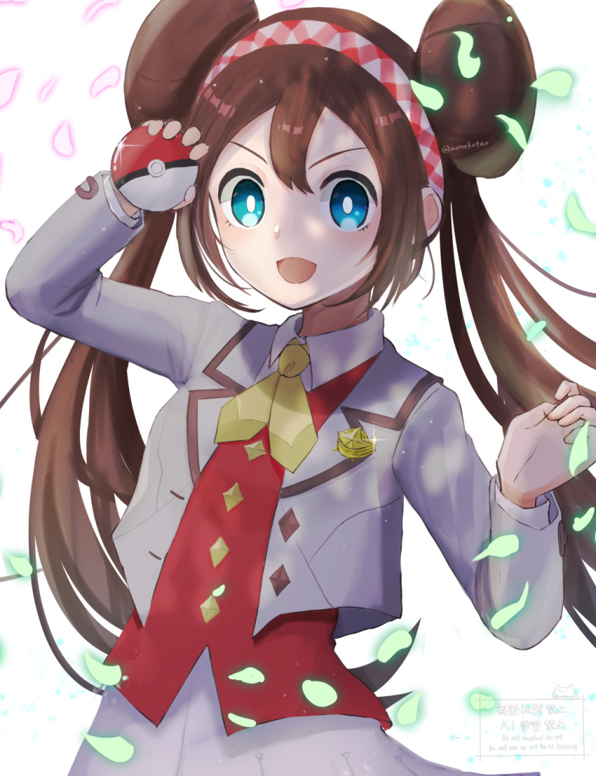 1girl, :d, aoneko4ao_(edwf7745), blue_eyes, bright_pupils, brown_hair, collared_shirt, commentary
