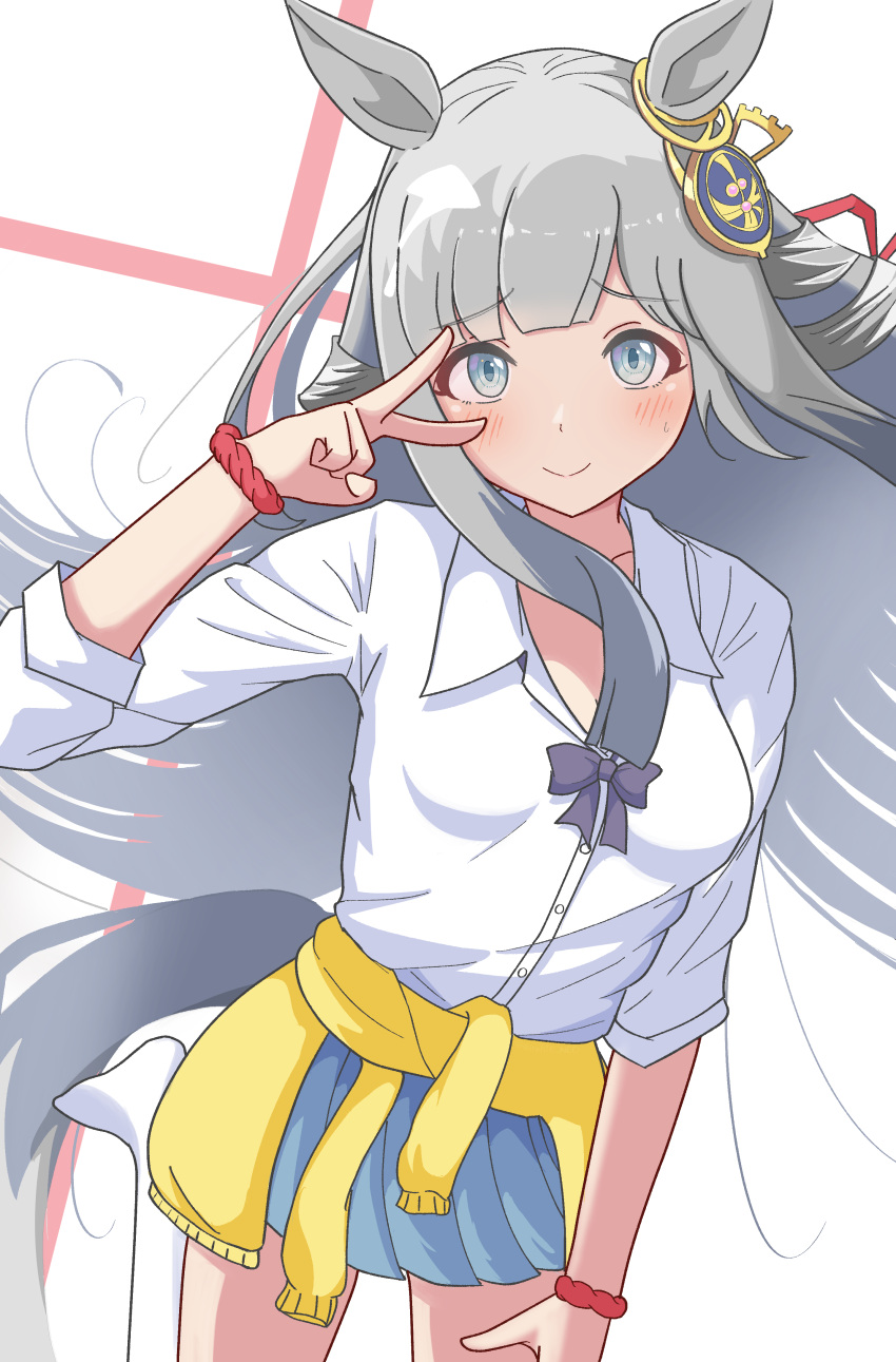 1girl, absurdres, alternate_costume, animal_ears, blunt_bangs, blush, breasts, chrono_genesis_(umamusume)