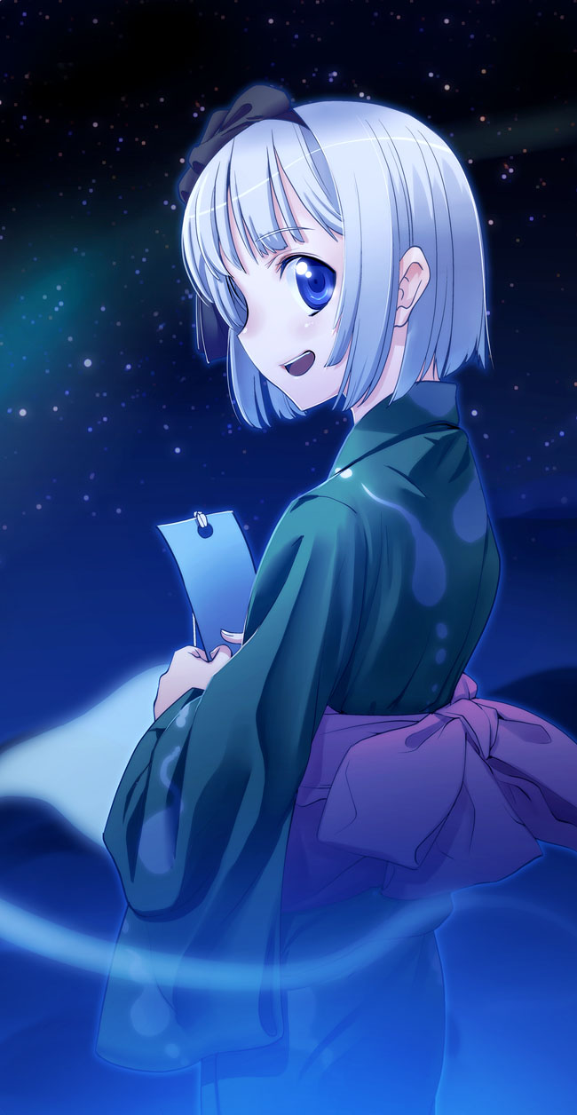 blue, blue_eyes, bob_cut, highres, japanese_clothes, kimono, konpaku_youmu, short_hair
