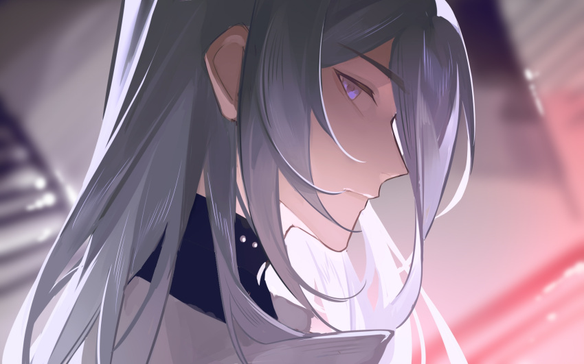 1boy, black_shirt, blurry, blurry_background, cael_anselm, cael_anselm_(deimortem_era), chinese_commentary, closed_mouth