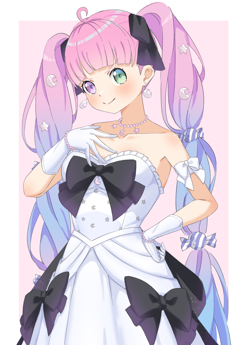 1girl, absurdres, ahoge, ai_(u_e_o_o), alternate_costume, blue_hair, blush, crescent