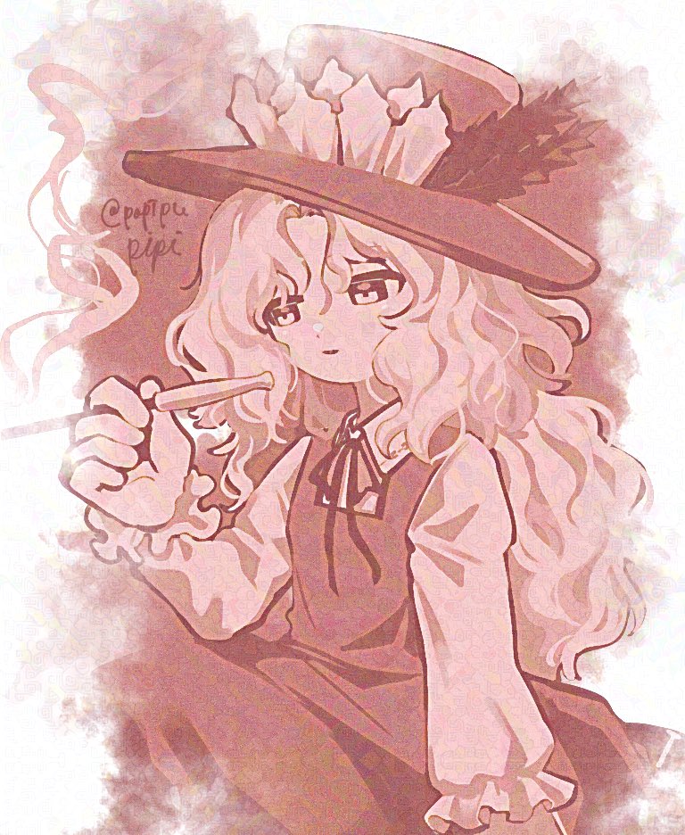 1girl, collared_shirt, dolls_in_pseudo_paradise, fedora, frilled_hat, frilled_sleeves, frills, hat