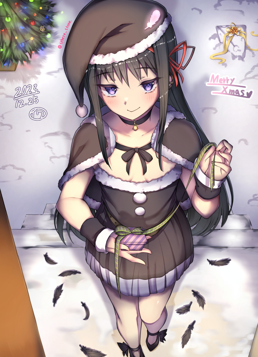 1girl, absurdres, akemi_homura, black_dress, black_hair, breasts, dress, highres