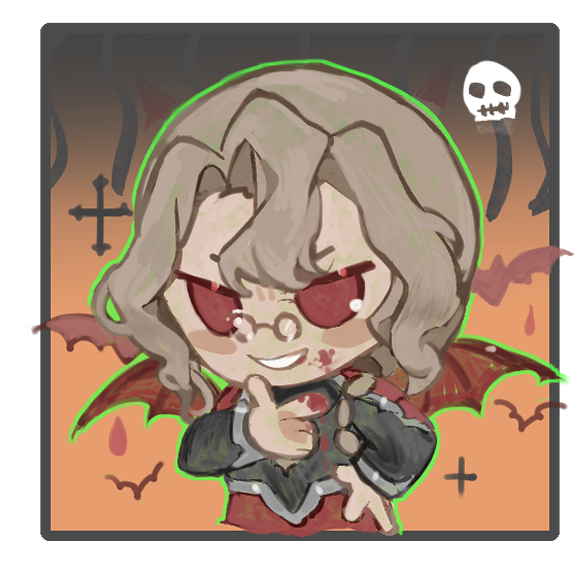1boy, bat_(animal), bat_wings, blonde_hair, braid, braided_ponytail, chibi, demon_horns