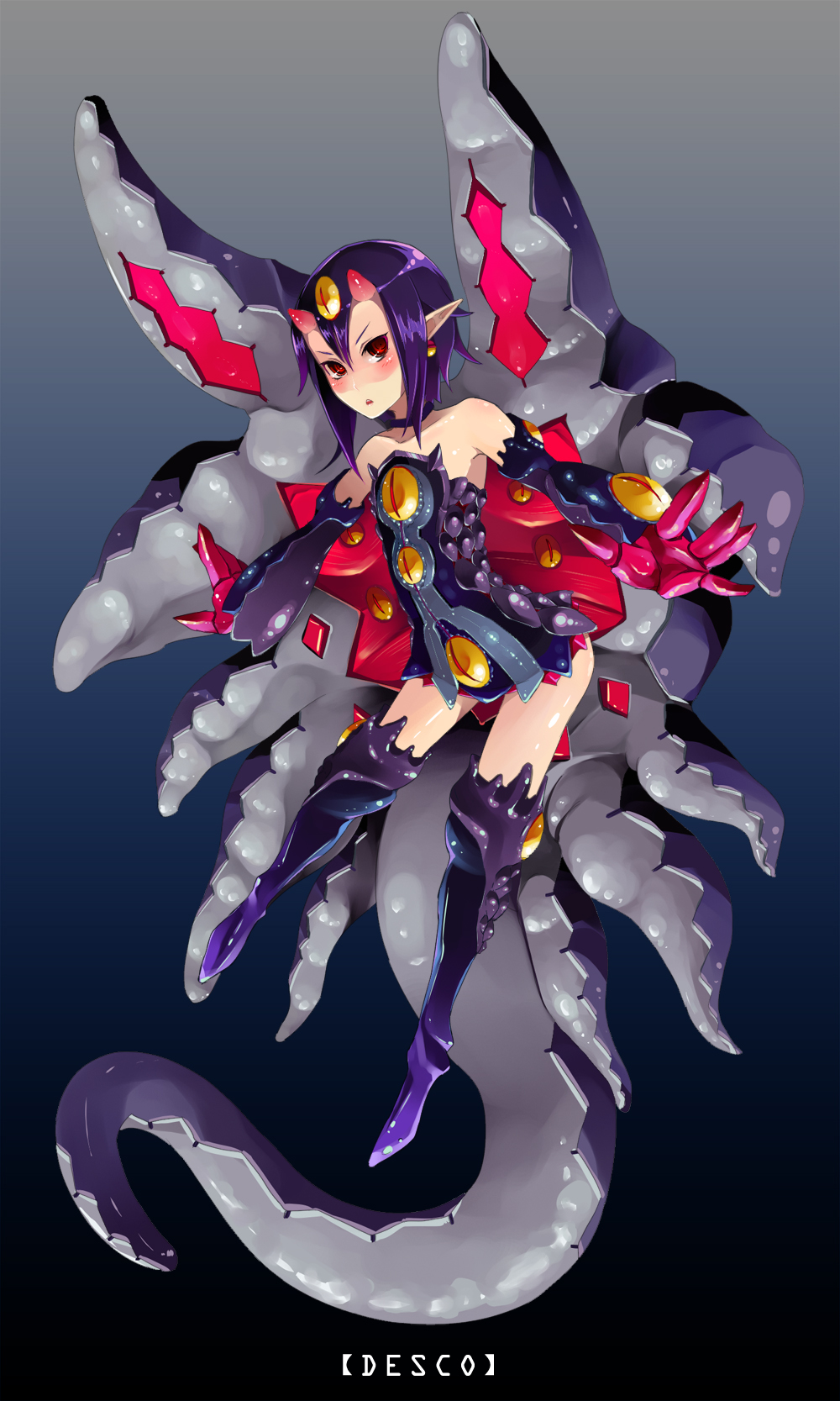 desco, disgaea, highres, horns, makai_senki_disgaea_4, mine_(wizard), monster_girl, pointy_ears