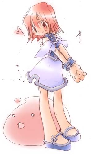 1girl, 2000s_(style), acolyte_(ragnarok_online), alternate_color, blue_capelet, blue_shirt, blue_shoes, blue_skirt