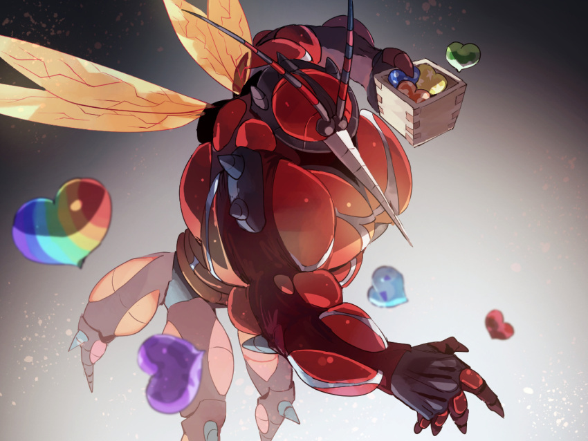 antennae, box, buzzwole, commentary, food, fusenryo, heart, heart-shaped_food
