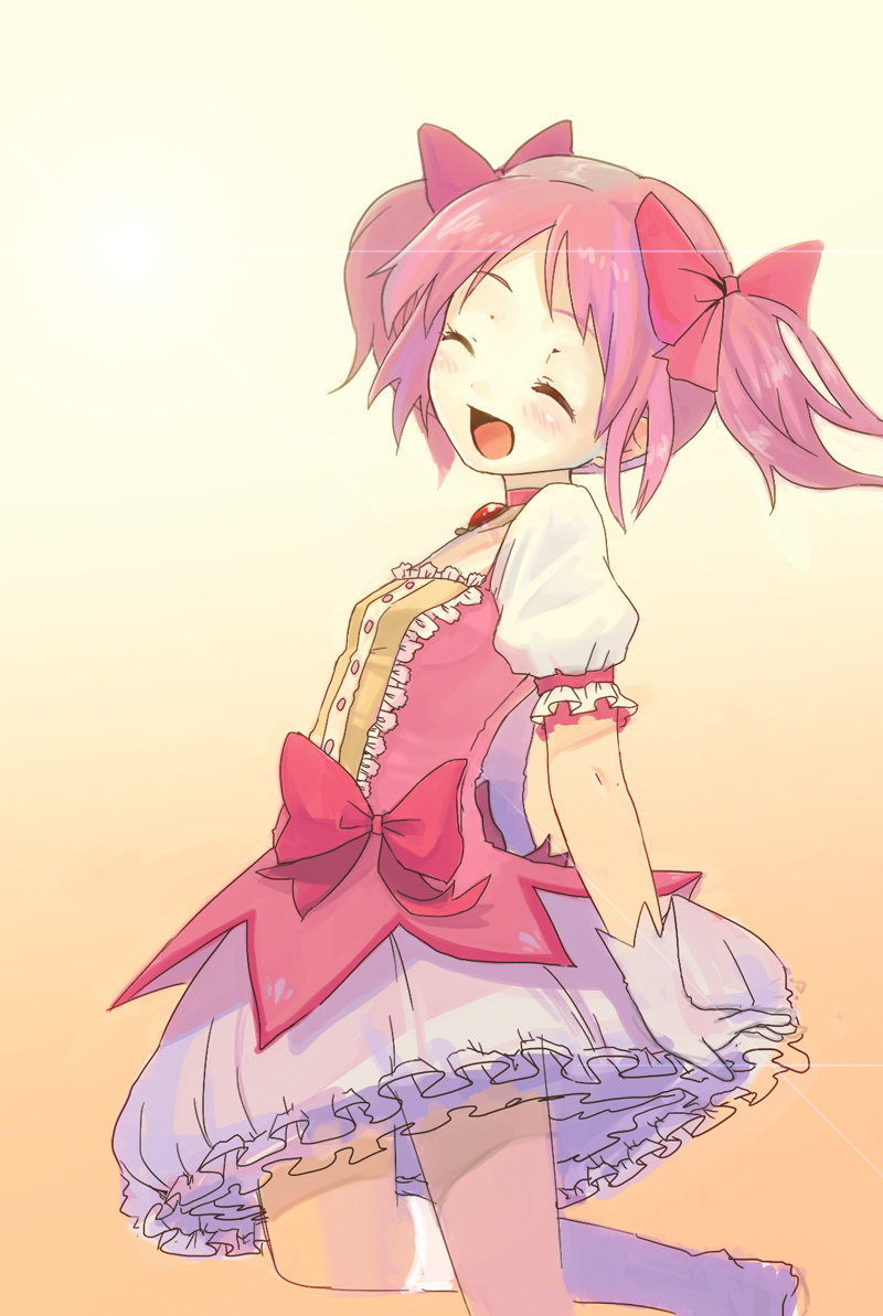 bubble_skirt, closed_eyes, eyes_closed, gloves, kaname_madoka, kotoha, kotoha_(pixiv83231), magical_girl