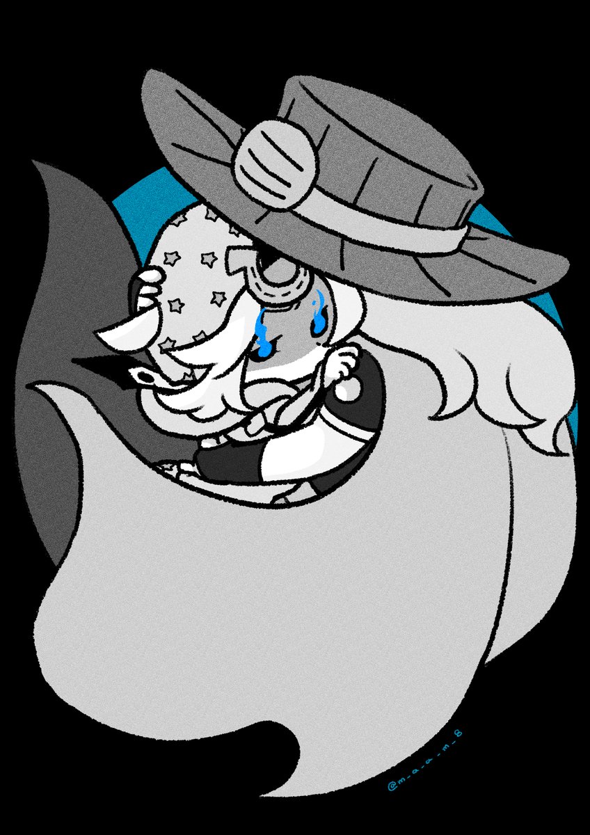2boys, beanie, blue_eyes, blue_fire, cape, chibi, cowboy_hat, english_commentary