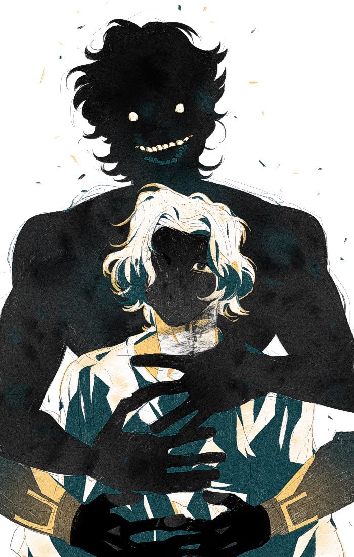 2boys, dotori_012, hand_on_own_face, male_focus, marvel, marvel_cinematic_universe, monster, multiple_boys