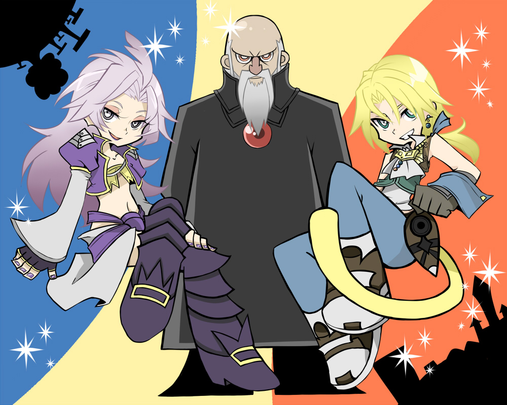 androgynous, beard, blonde_hair, earrings, facial_hair, final_fantasy, final_fantasy_ix, garland_(ff9)