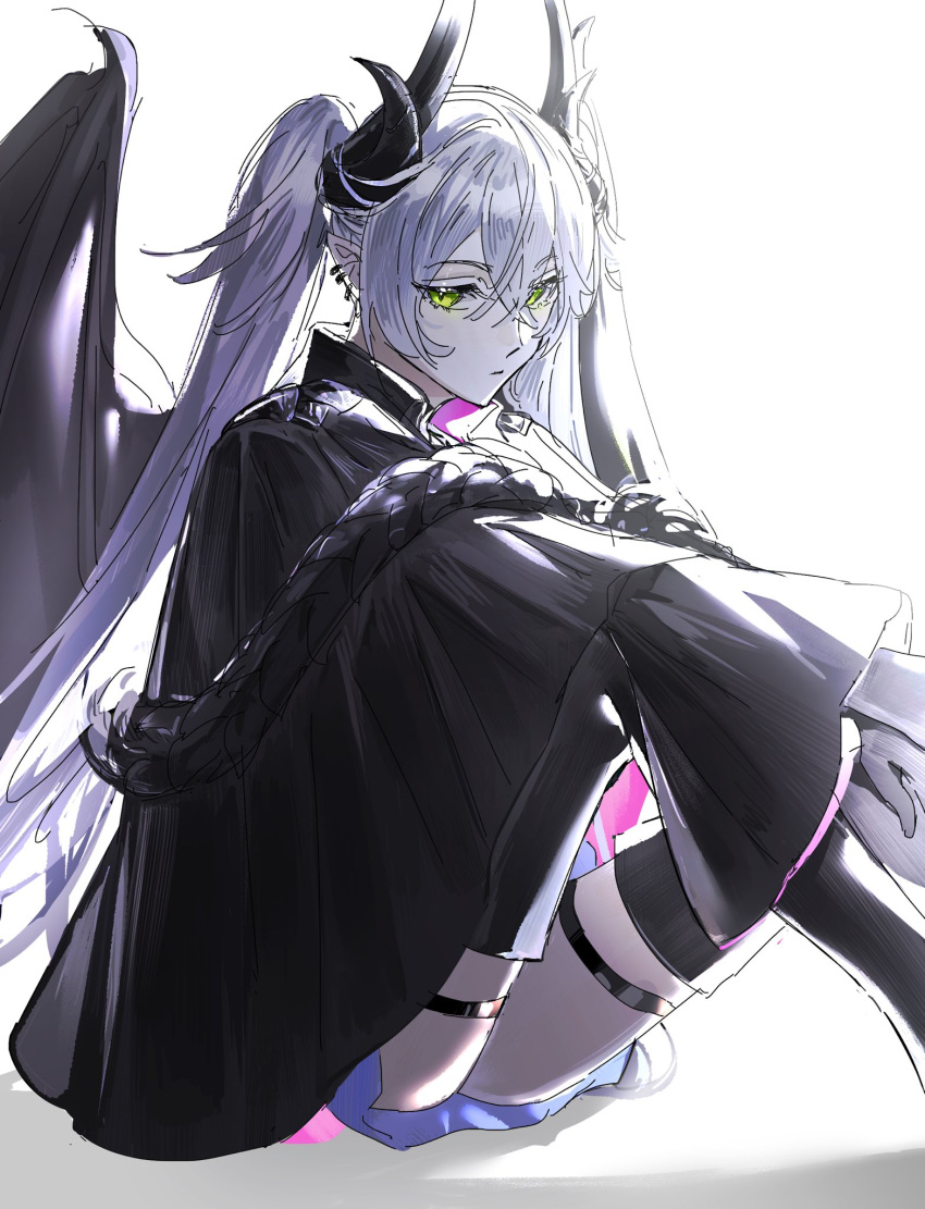 1girl, bat_wings, boots, commentary_request, demon_horns, ekku_(gdwu3454), fate/grand_order, fate_(series)