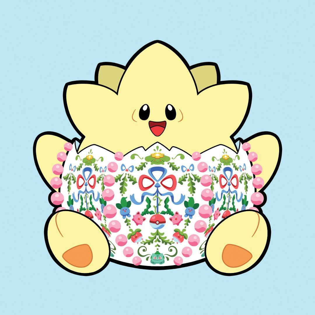 beckyandfrank, commentary, english_commentary, no_humans, open_mouth, pokemon, pokemon_(creature), smile, togepi, tongue
