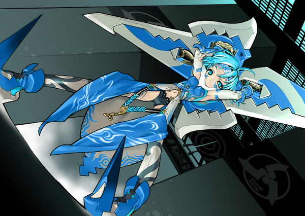 blade_(artist), blade_(lovewn), blue_eyes, blue_hair, large_weapon, recolor, short_hair, sword