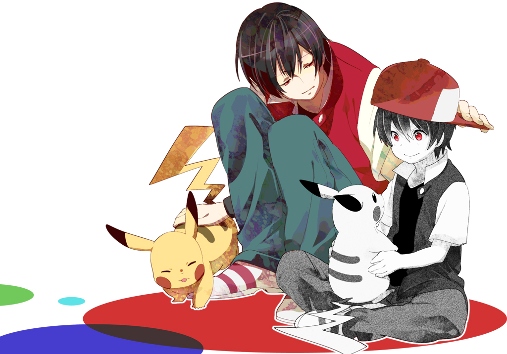 age_difference, backwards_hat, baseball_cap, black_hair, dual_persona, hat, hat_removed, headwear_removed