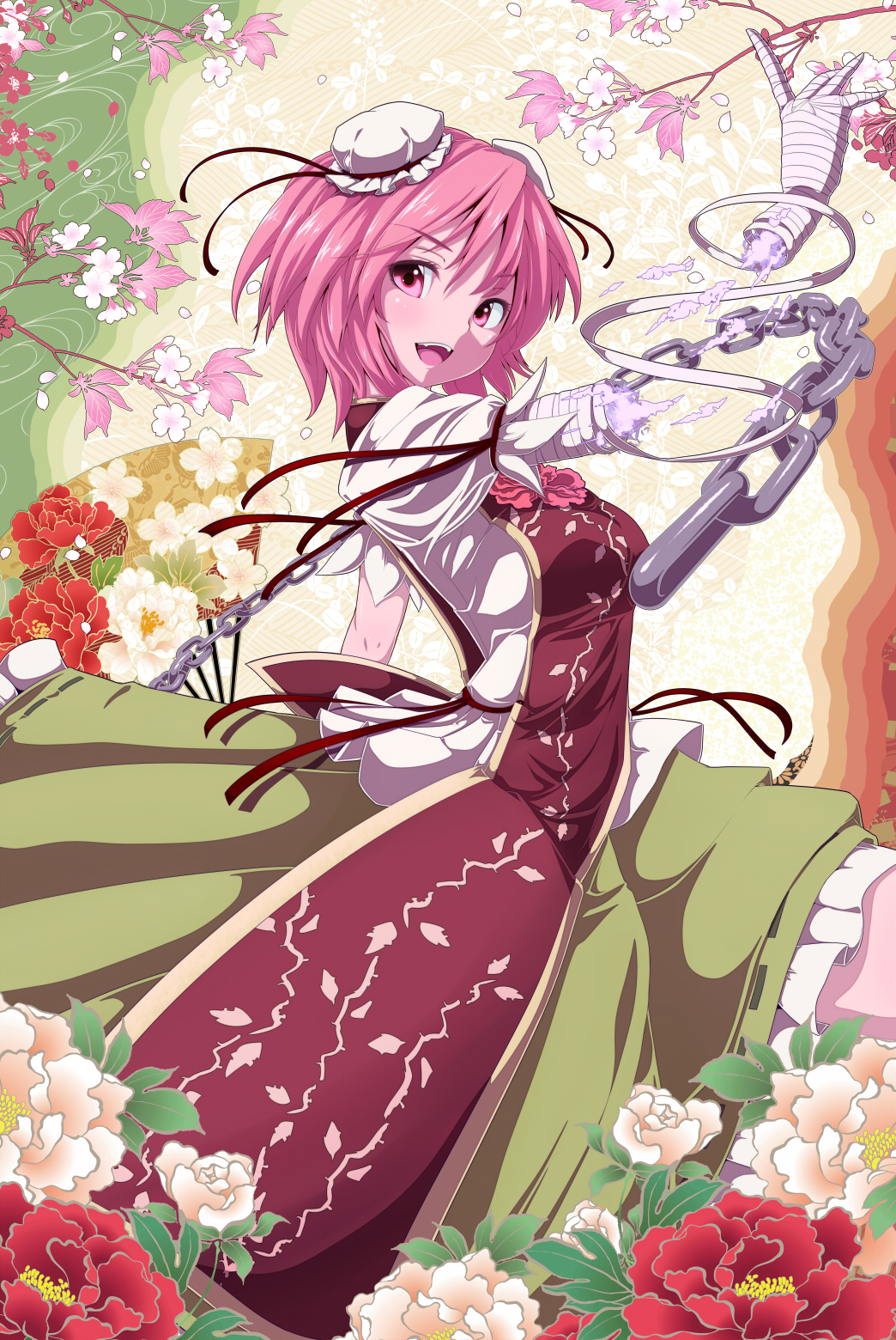 >:), :d, amputee, bandage, bandages, blush, breasts, bun_cover
