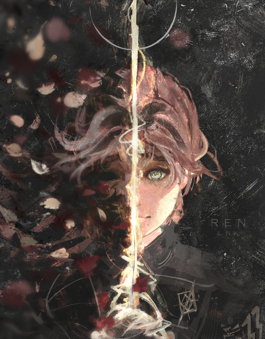 1girl, absurdres, artist_name, black_background, blue_eyes, clair_obscur:_expedition_33, dissolving, english_commentary