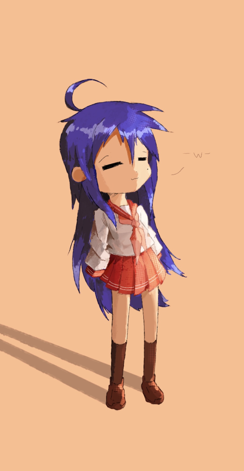 blue_hair, closed_eyes, cute, konata_izumi, lucky_star, wholesome