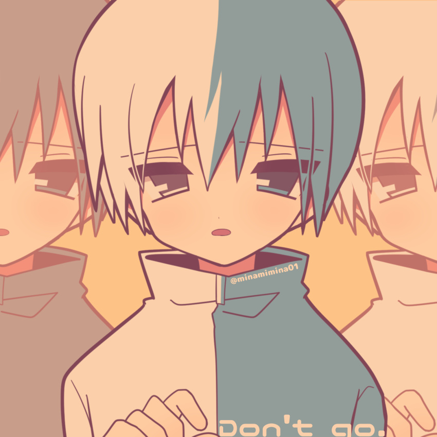 1boy, black_eyes, blue_eyes, blue_hair, highres, hood, hoodie, male_focus