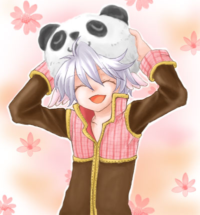 1boy, brown_coat, closed_eyes, coat, commentary_request, hands_on_headwear, haruhana1104, lowres