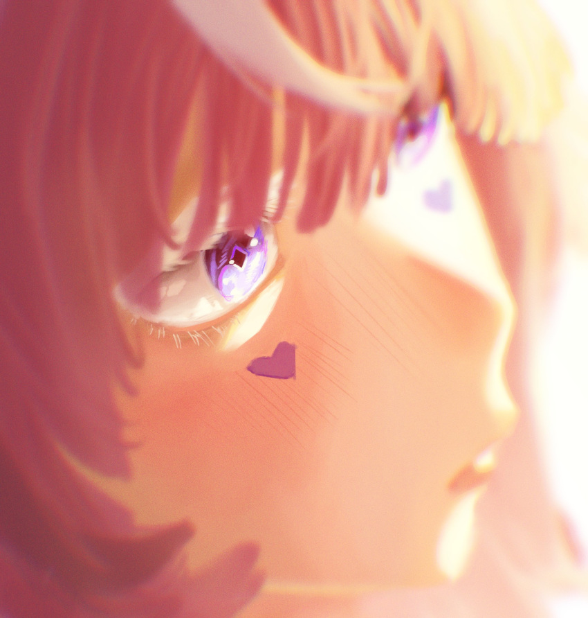 1girl, blush, camila_(vtuber), close-up, closed_mouth, demon_girl, facial_mark, hair_between_eyes