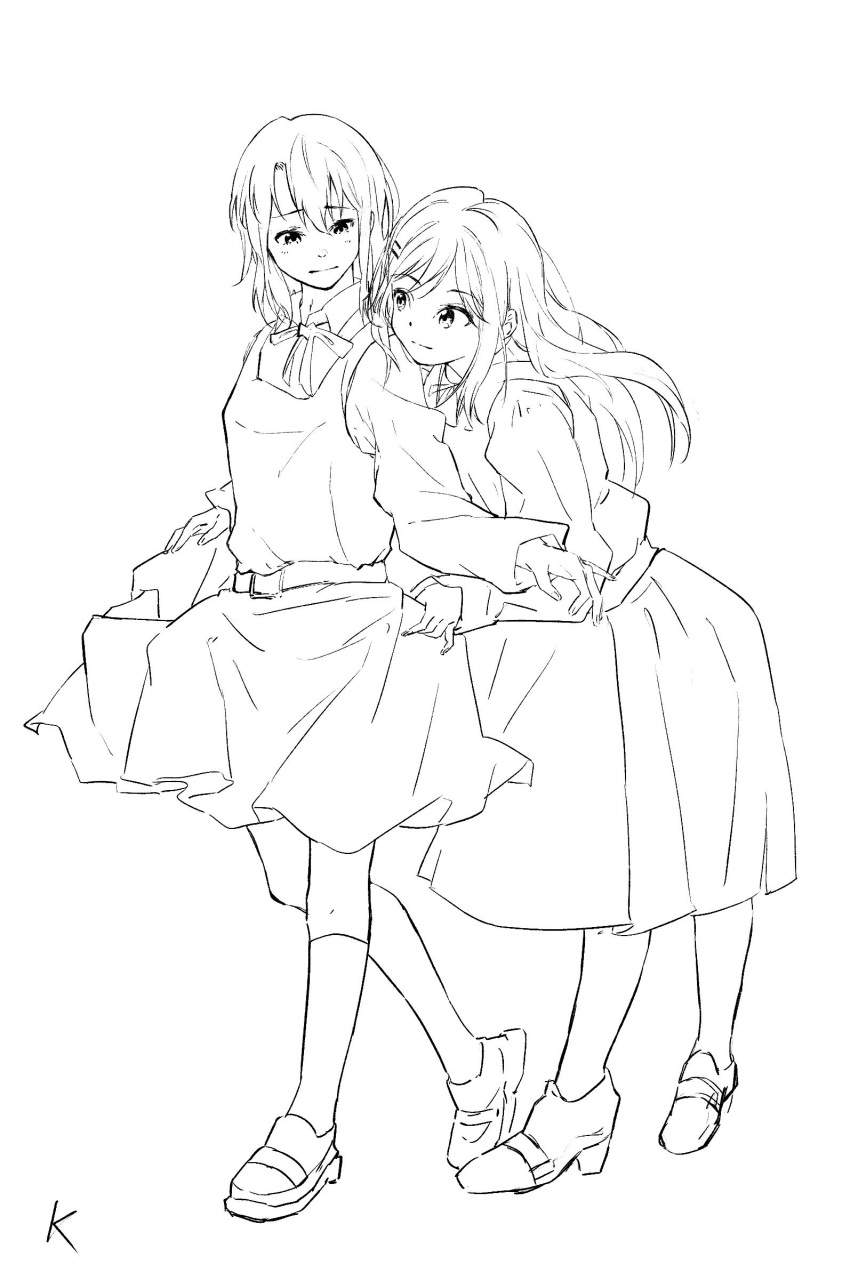 2girls, absurdres, adachi_sakura, adachi_to_shimamura, chinese_commentary, commentary_request, cosplay, dress