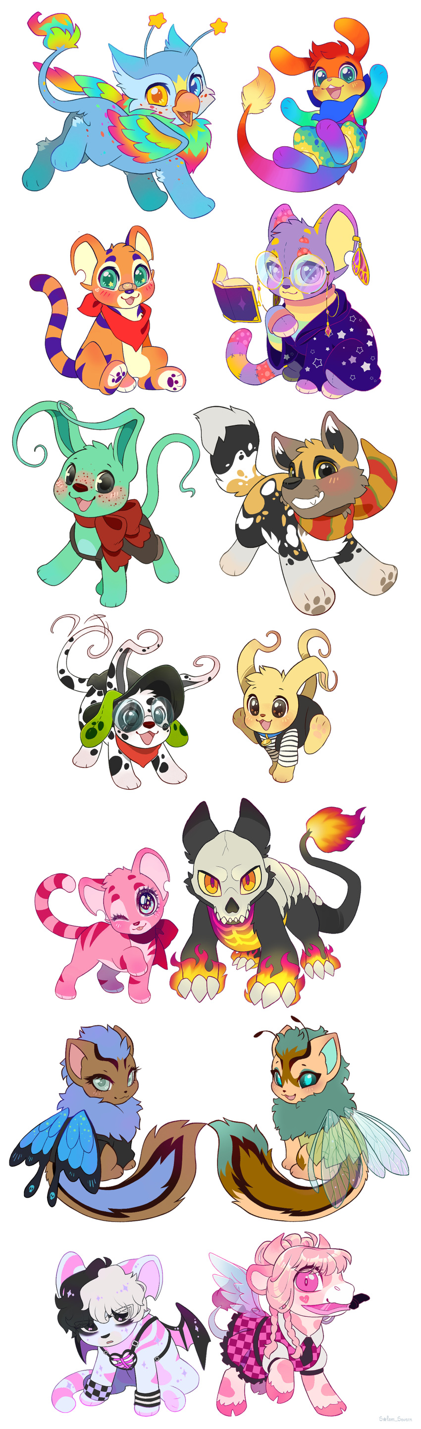 absurdres, african_wild_dog, angel_wings, animal, animal_focus, antennae, baby_neopet, bat_wings