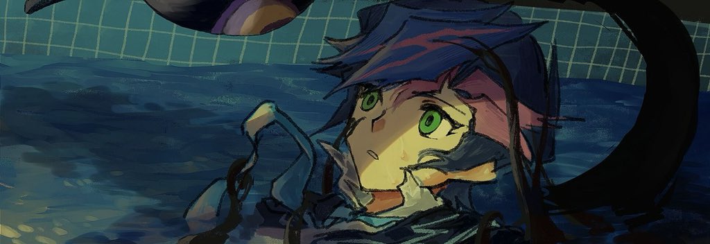 1boy, black_jacket, blue_hair, blue_necktie, colored_bangs, crack_of_light, dress_shirt, facing_to_the_side