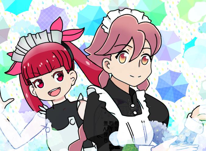 anime_coloring, apocalypse_hotel, border, braid, brown_eyes, irodori_(irodoriginal), kemurikusa, looking_at_viewer