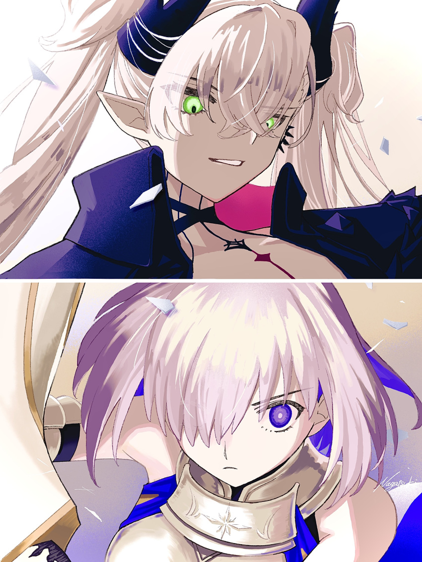 absurdres, armor, bare_shoulders, closed_mouth, colored_inner_hair, detached_sleeves, fate/grand_order, fate_(series)