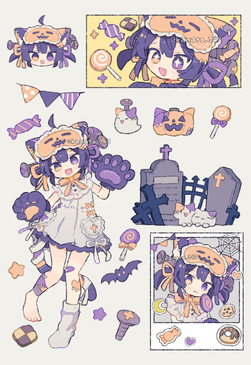 +_+, 1girl, :3, :d, ahoge, animal_ears, animal_hands, bandaid