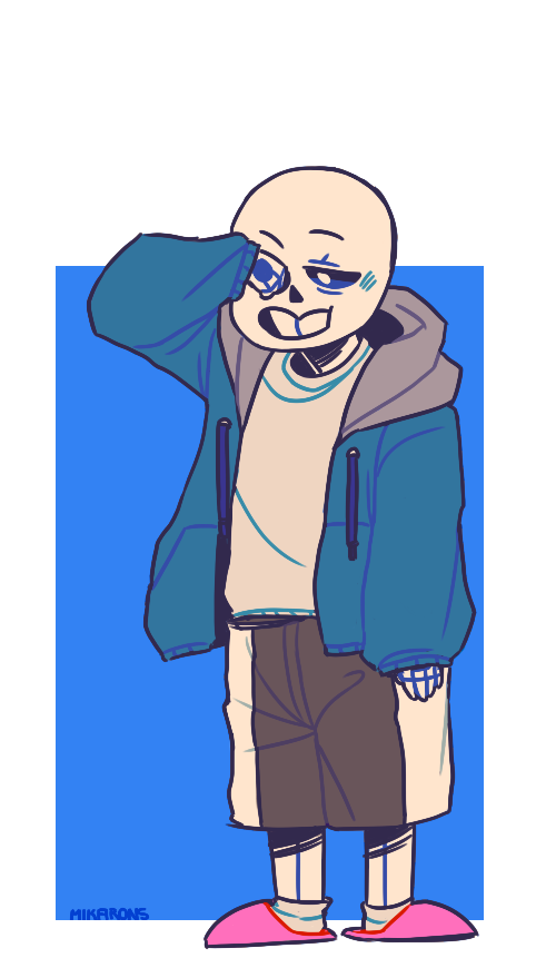 1boy, 2016, 2d, artist_name, black_shorts, blue_background, blue_jacket, border