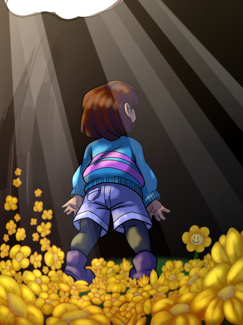 1boy, 1other, 2016, 2d, ambiguous_gender, blue_shirt, brown_hair, digital_media