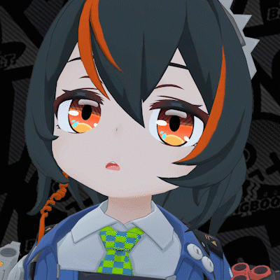 1girl, animated_gif, kiroko96, long_hair, open_mouth, streaked_hair, zenless_zone_zero, zhu_yuan
