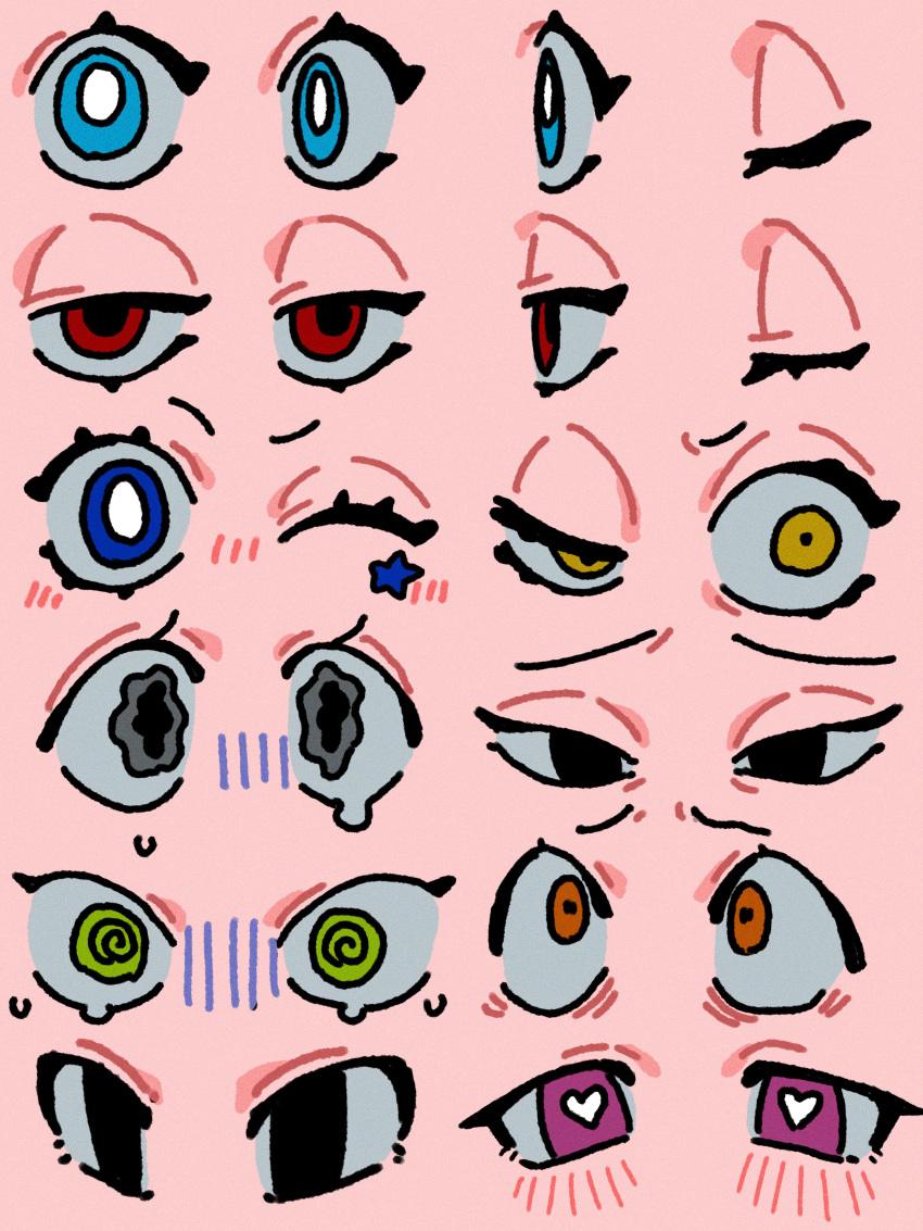 absurdres, blue_eyes, blush, close-up, green_eyes, guide, heart, heart-shaped_pupils