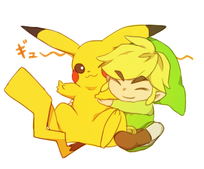 1boy, azkn, bad_id, blonde_hair, crossover, eyebrows, hat, hug