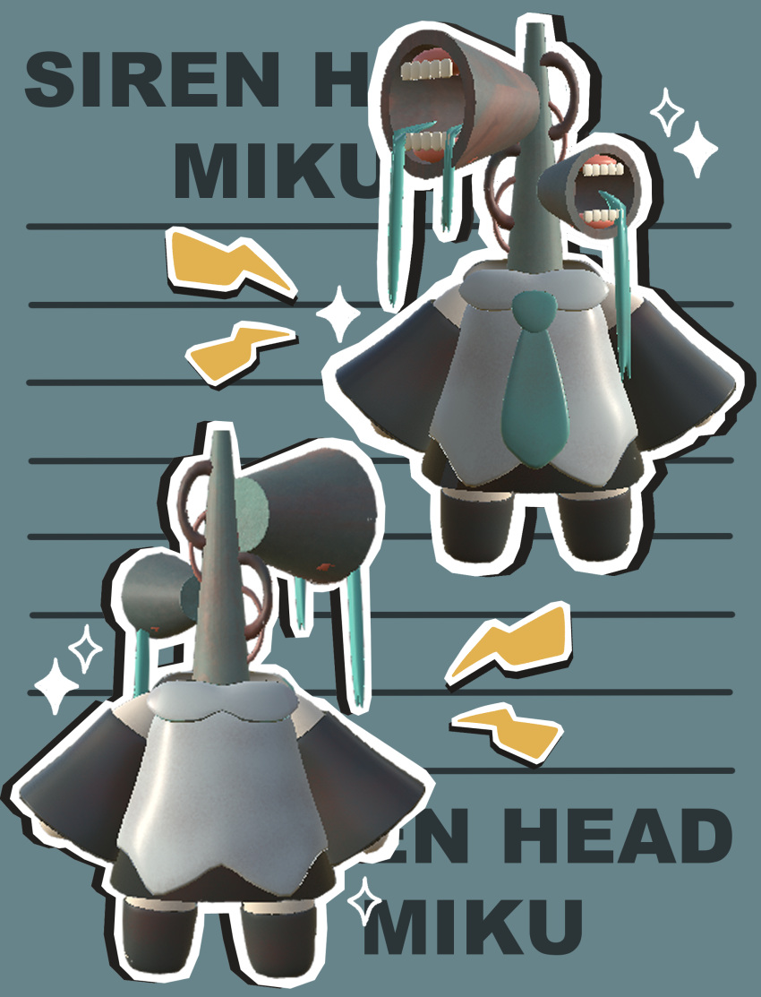 3d, absurdres, body_horror, cable, chibi, chibi_only, detached_sleeves, hatsune_miku