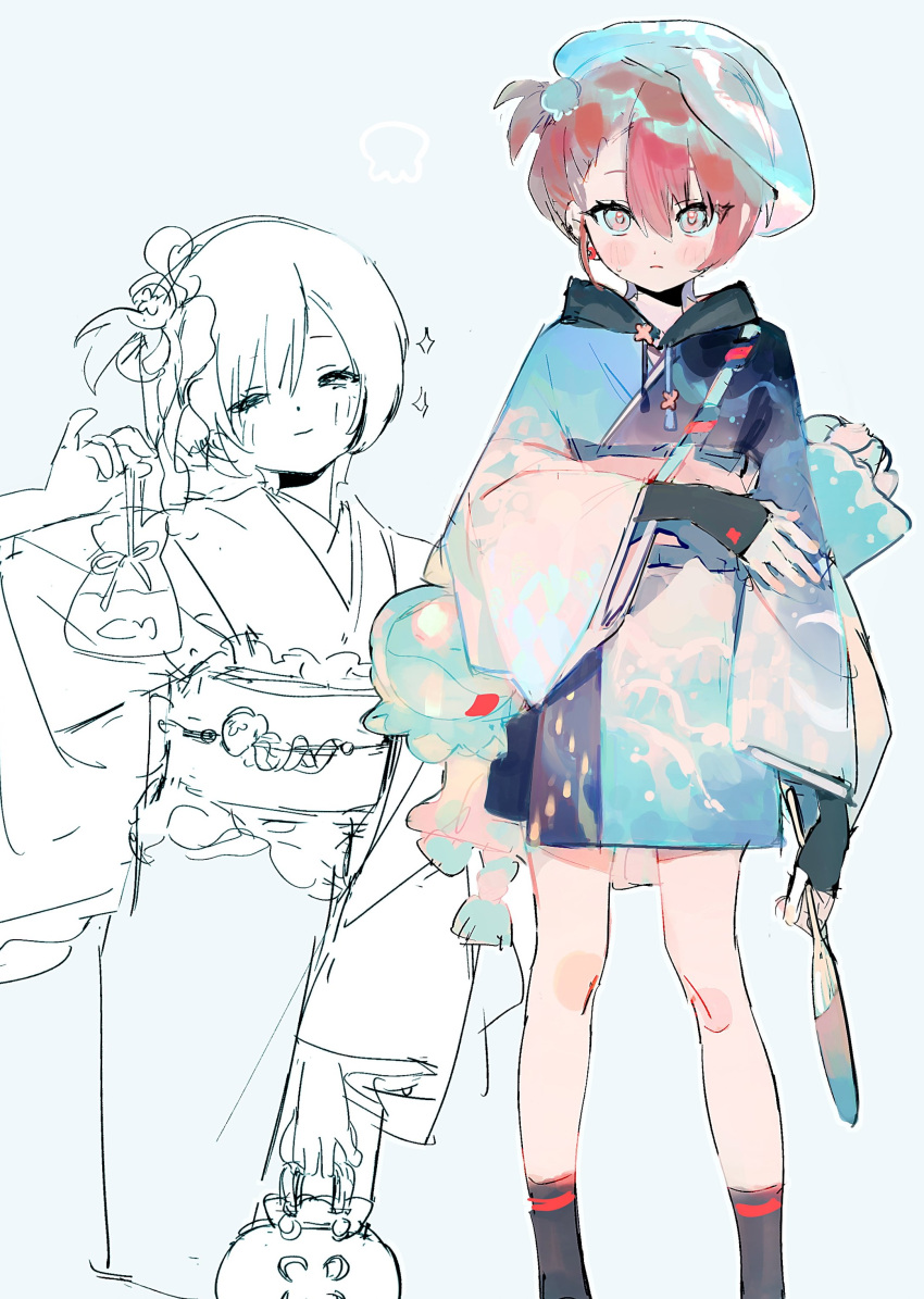 1girl, absurdres, alternate_costume, alternate_hairstyle, amate_yuzuriha, asymmetrical_bangs, bag, beret