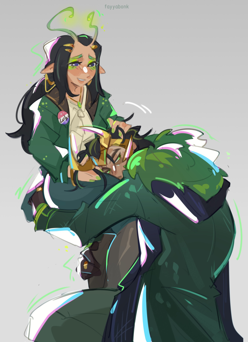 1boy, absurdres, alien, avengers_(series), black_hair, closed_mouth, fayyabonk, green_eyes