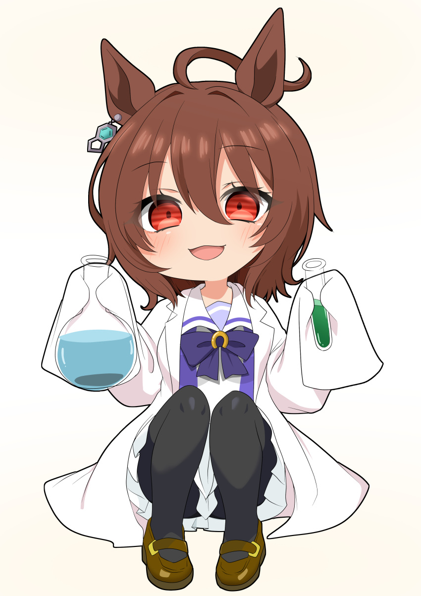 1girl, absurdres, agnes_tachyon_(umamusume), ahoge, animal_ears, black_pantyhose, blush, bow